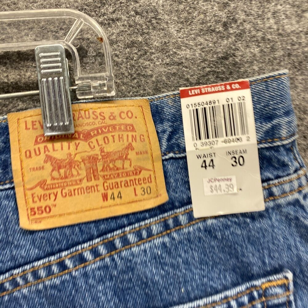 New Levi's 550 Cropped Jeans Men 44*30 Blue Denim Light Relaxed Fit Straight - Picture 8 of 11